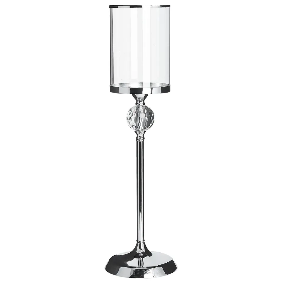 beliani-cotui-kerzenst-nder-silber-58-cm-glas-metall image 1