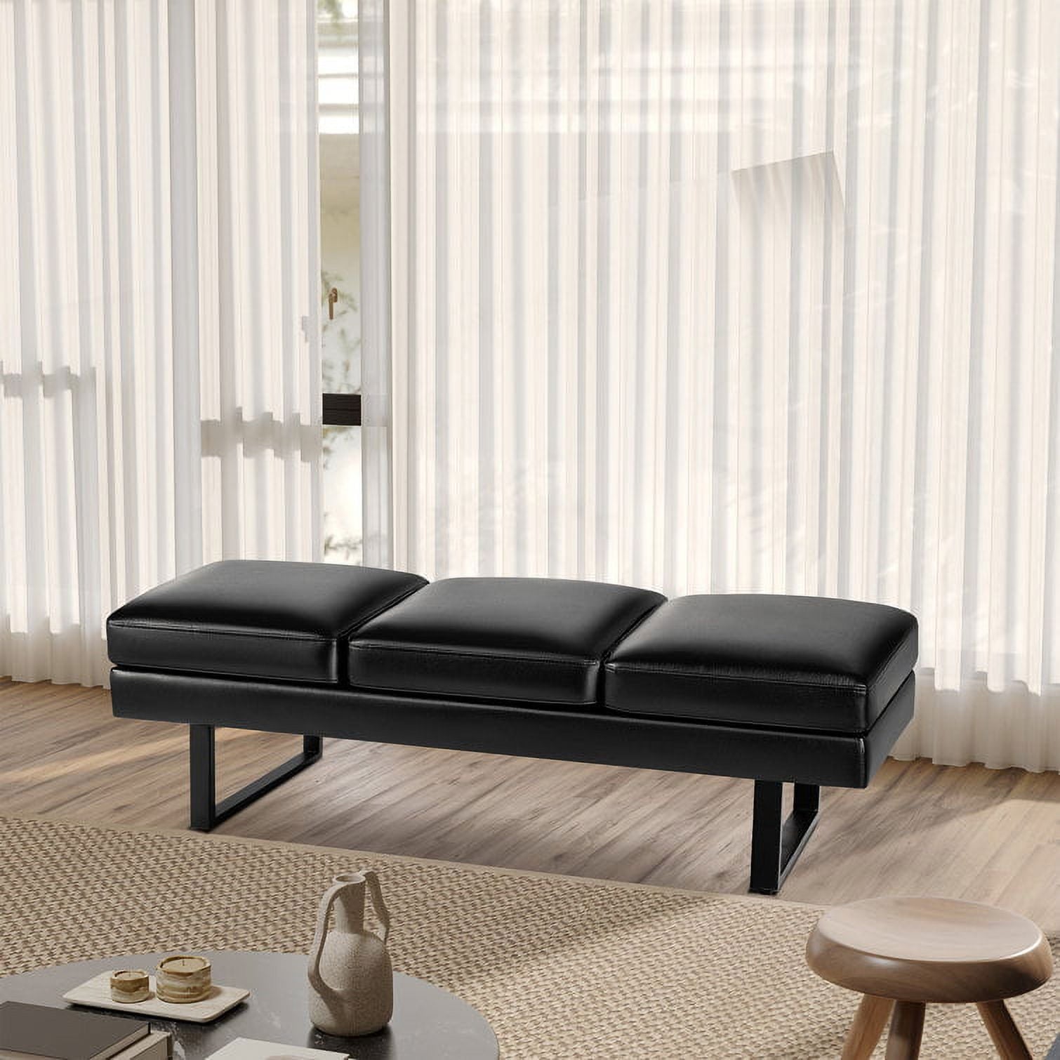 homall-office-leather-chair-wartebank-3-sitzer-kunstleder image 3