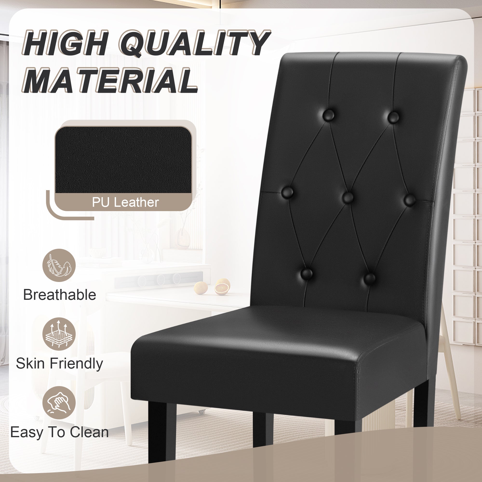homall-modern-dining-chair-esszimmerstuhl-schwarz-2er-set-leder image 7
