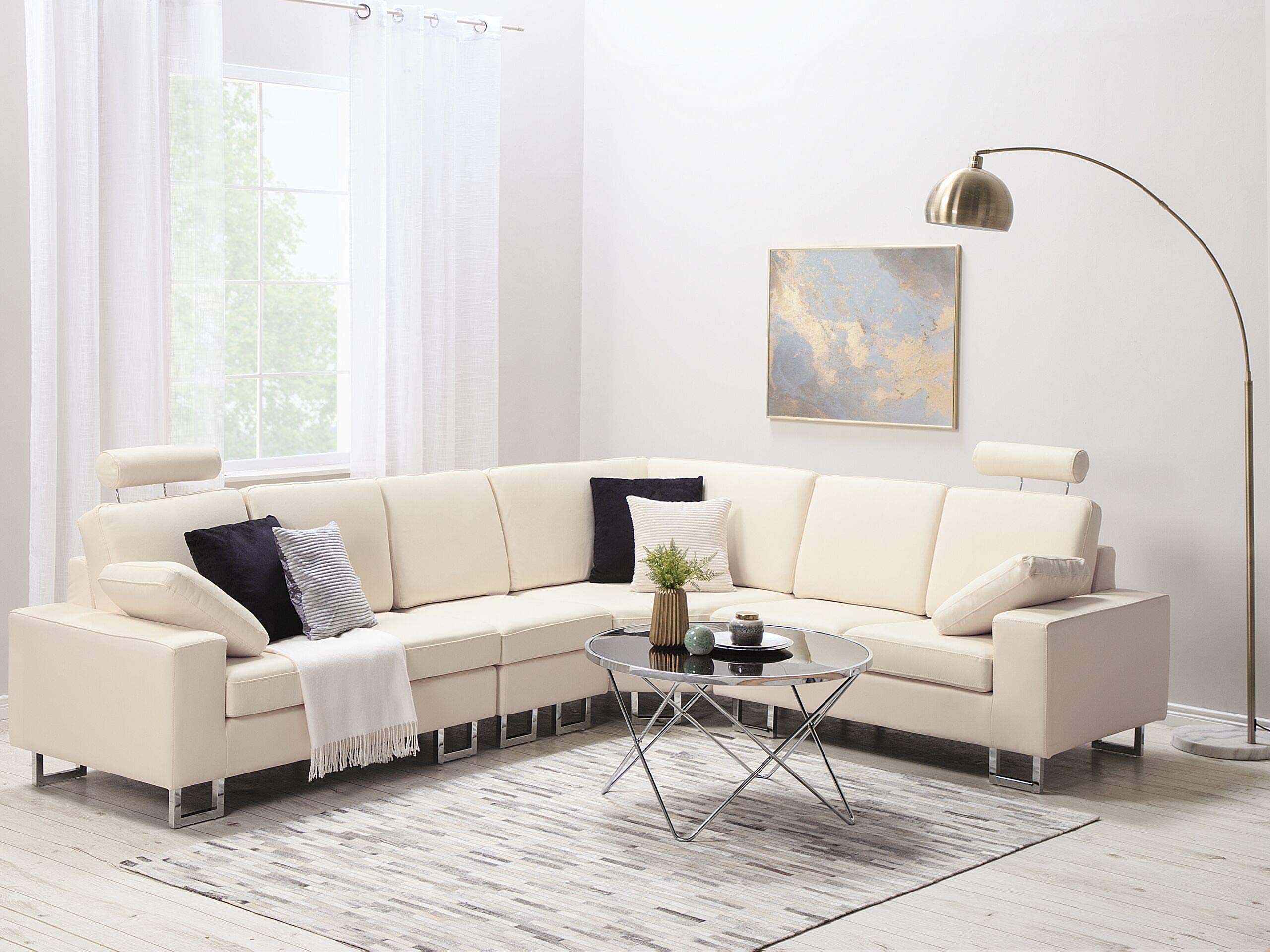 beliani-stockholm-ecksofa-echtleder-beige-linksseitig-l-form image 2