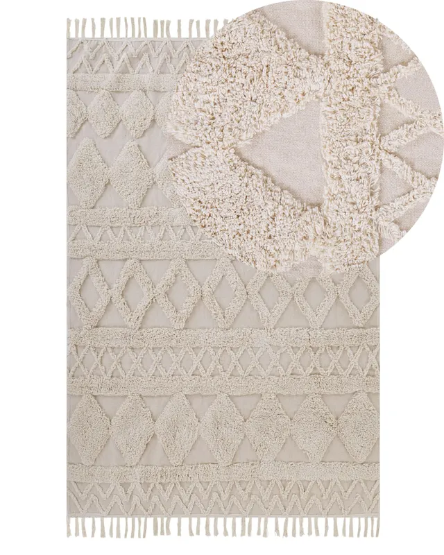 beliani-didim-teppich-baumwolle-beige-140x200-geometrisch image 1