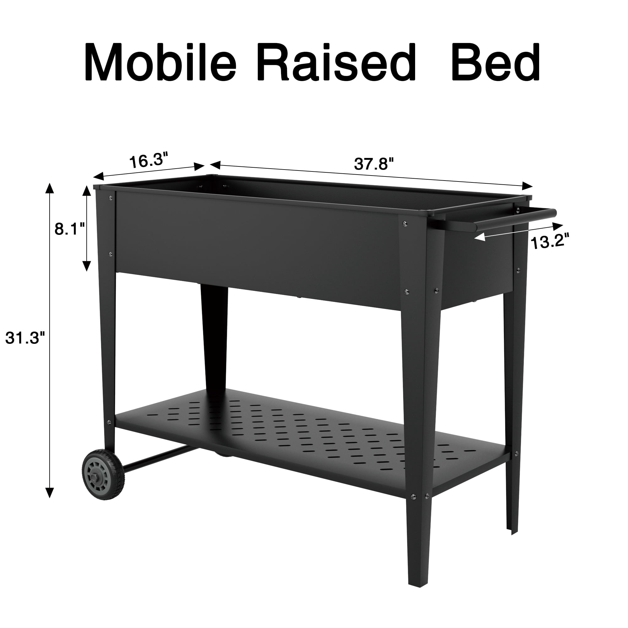homall-bedroom-hochbeet-metall-mit-rollen-und-ablage image 7