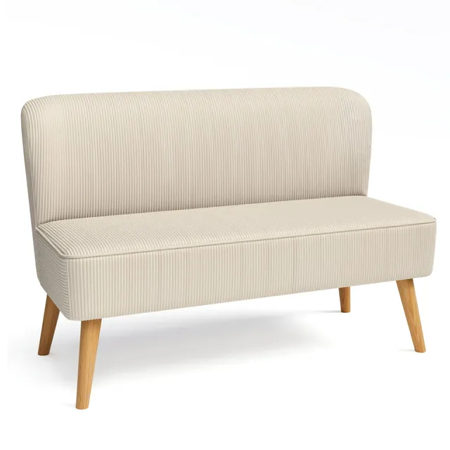 bealife-ar57-2-sitzer-sofa-cord-beige-117cm-mit-holzgestell image 1