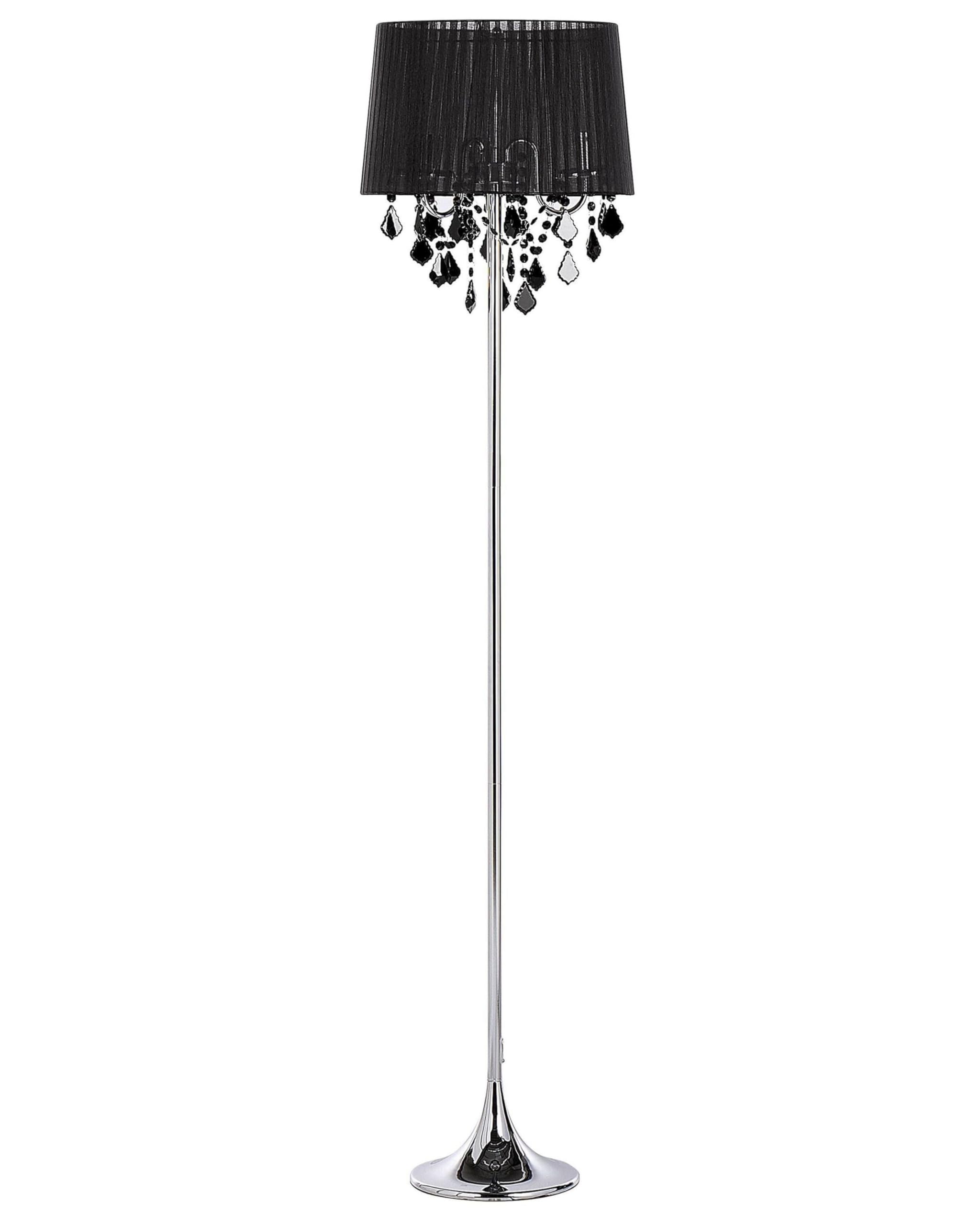beliani-evans-stehlampe-170-cm-schwarz-kristall-3-flammig image 1