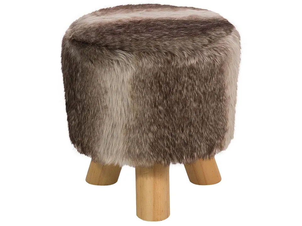beliani-topeka-sitzhocker-stoff-braun-beige-mit-holzbeinen image 1
