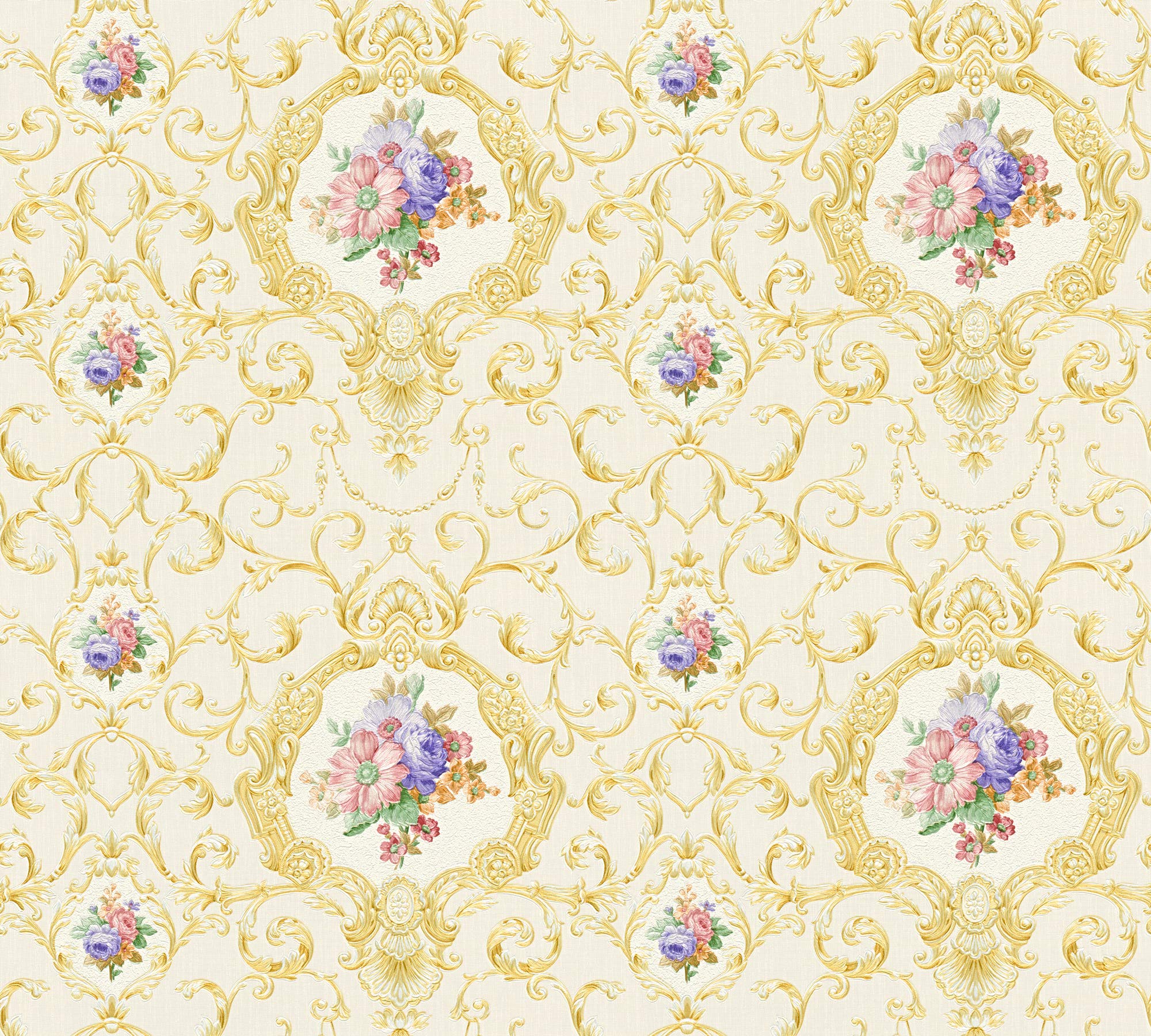 a-s-cr-ation-chateau-5-vliestapete-creme-metallic-10-05m image 2