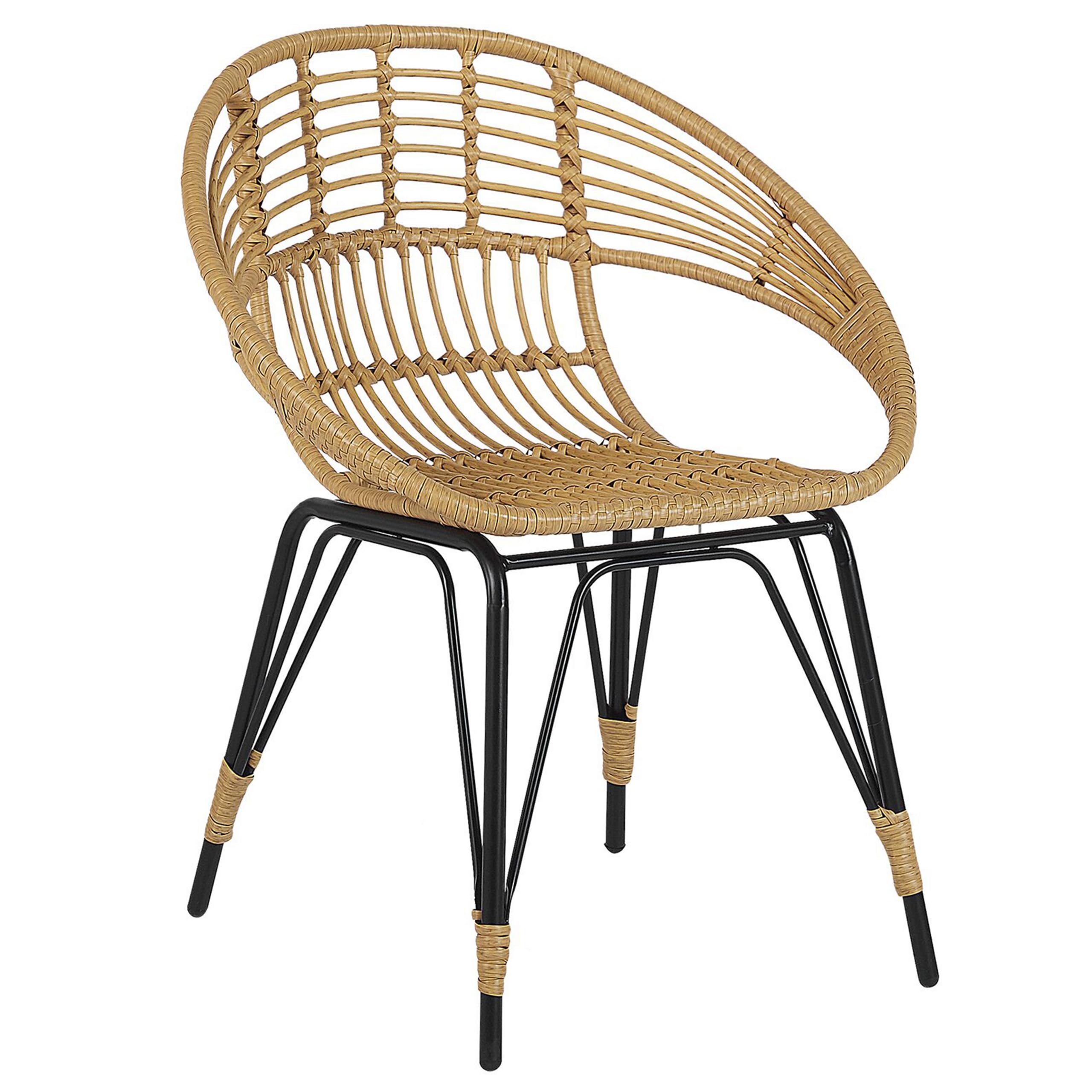 beliani-pellaro-balkonset-2-rattansessel-tisch-hellbraun-schwarz image 6