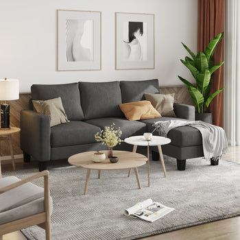 homall-sofa-ecksofa-l-form-grau-mit-ottomane-leinenstoff image 3