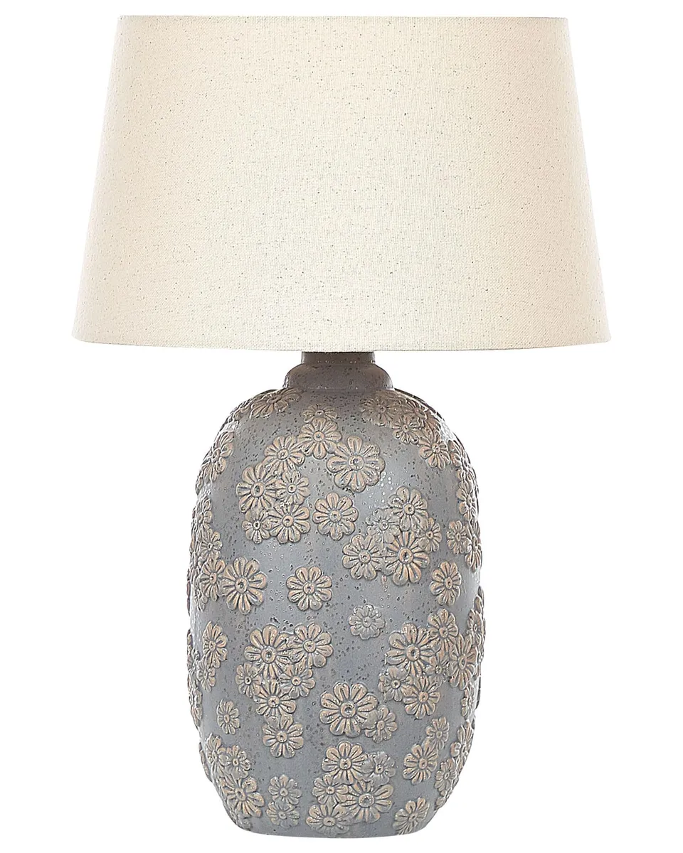 beliani-ferrey-tischlampe-46-cm-grau-beige-keramik image 1
