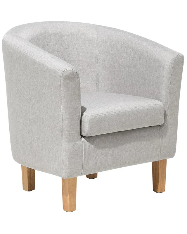 beliani-holden-cocktailsessel-grau-sessel-mit-hocker-stoff image 1