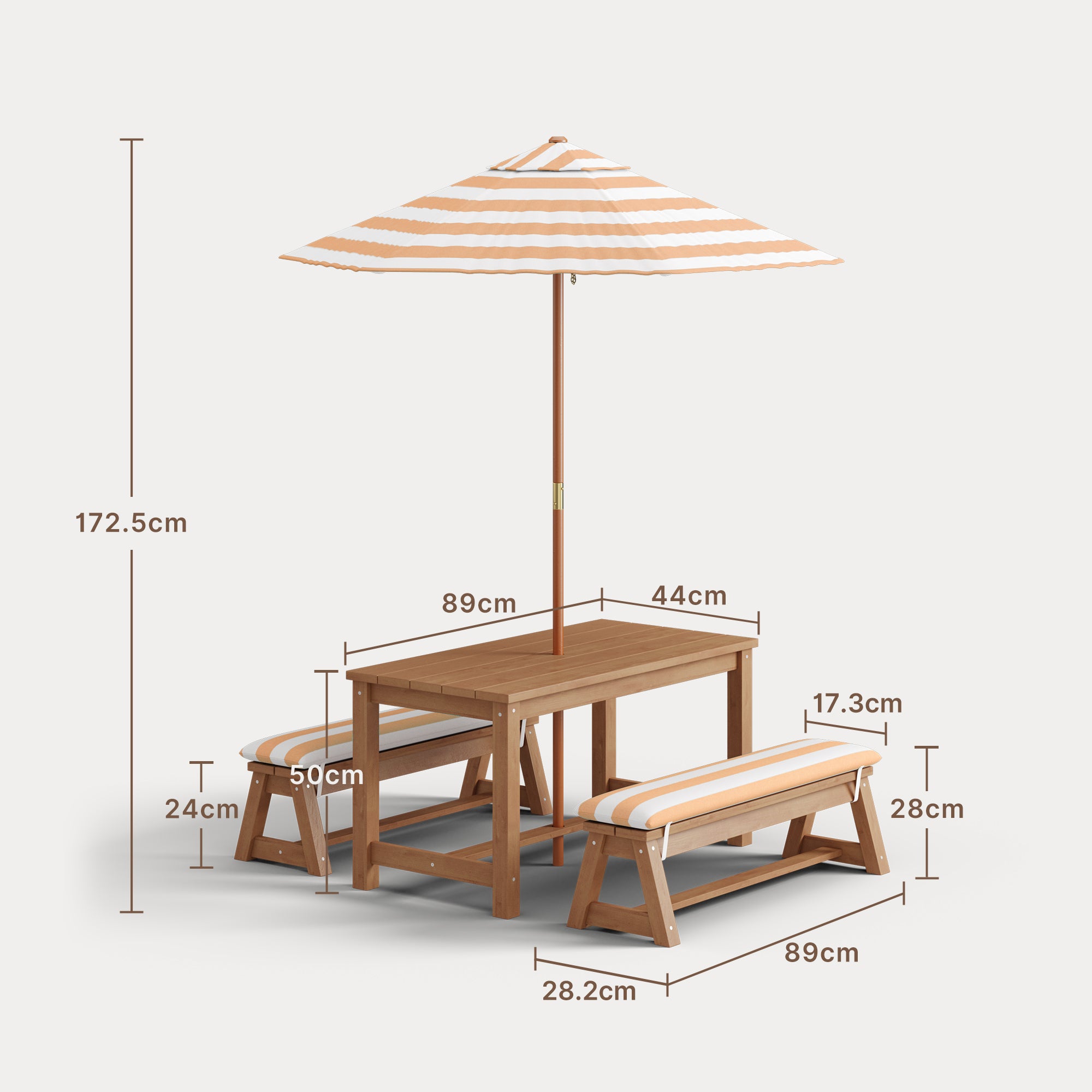 bealife-eb02-kinder-gartenm-bel-set-4tlg-orange-mit-schirm image 3