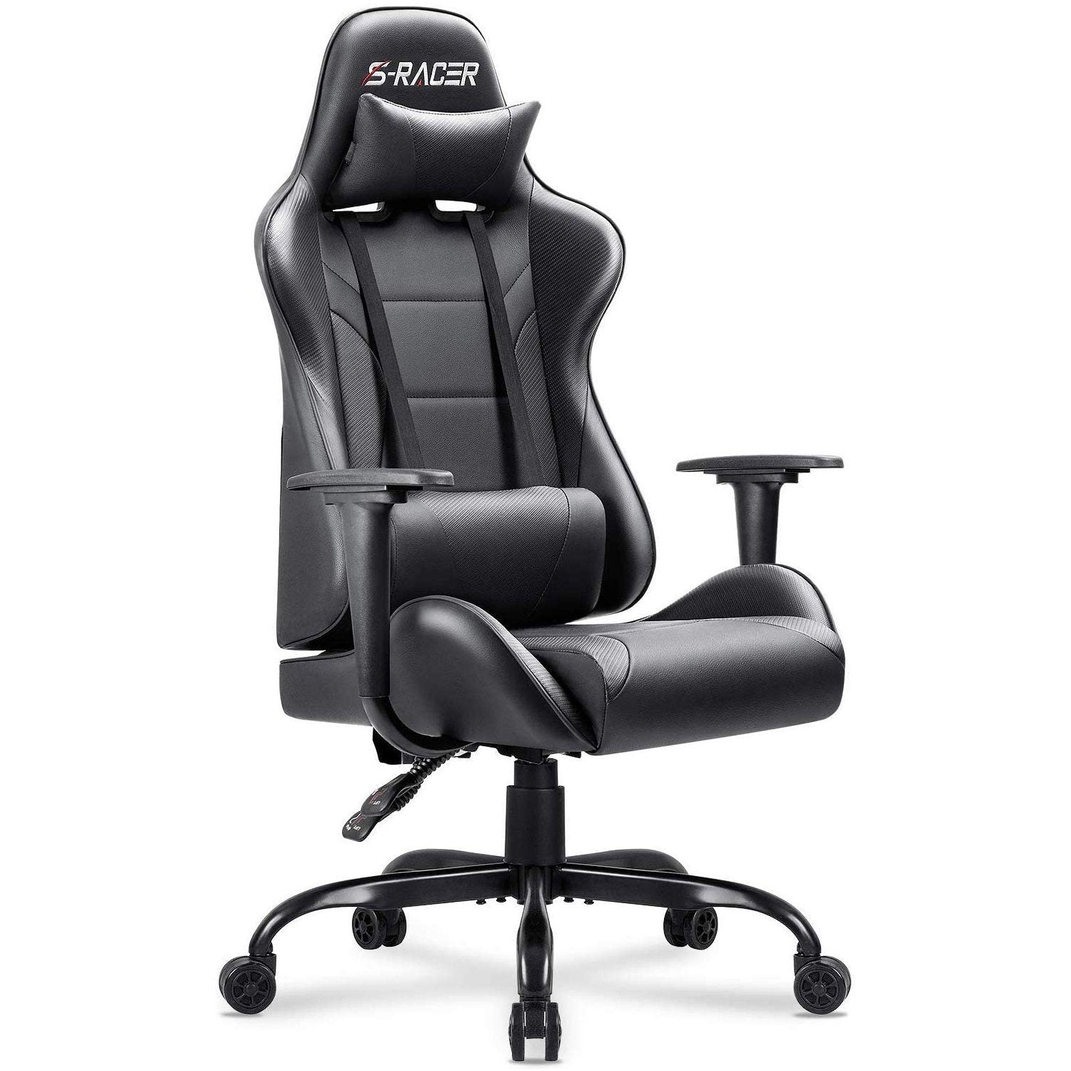 homall-gaming-chair-stuhl-schwarz-pu-leder-h-henverstellbar image 1