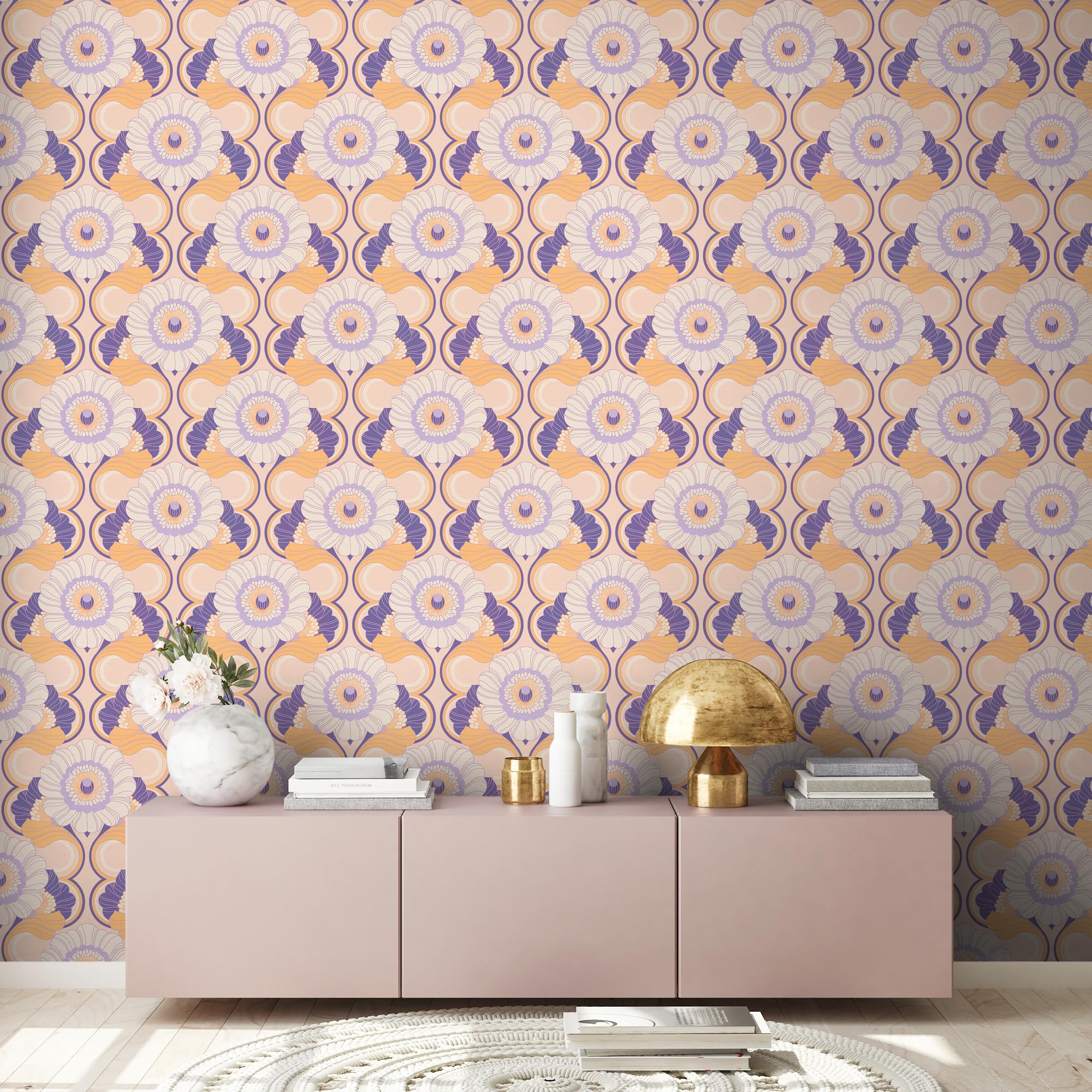 a-s-cr-ation-tapeten-retro-vliestapete-blumen-gelb-lila image 4