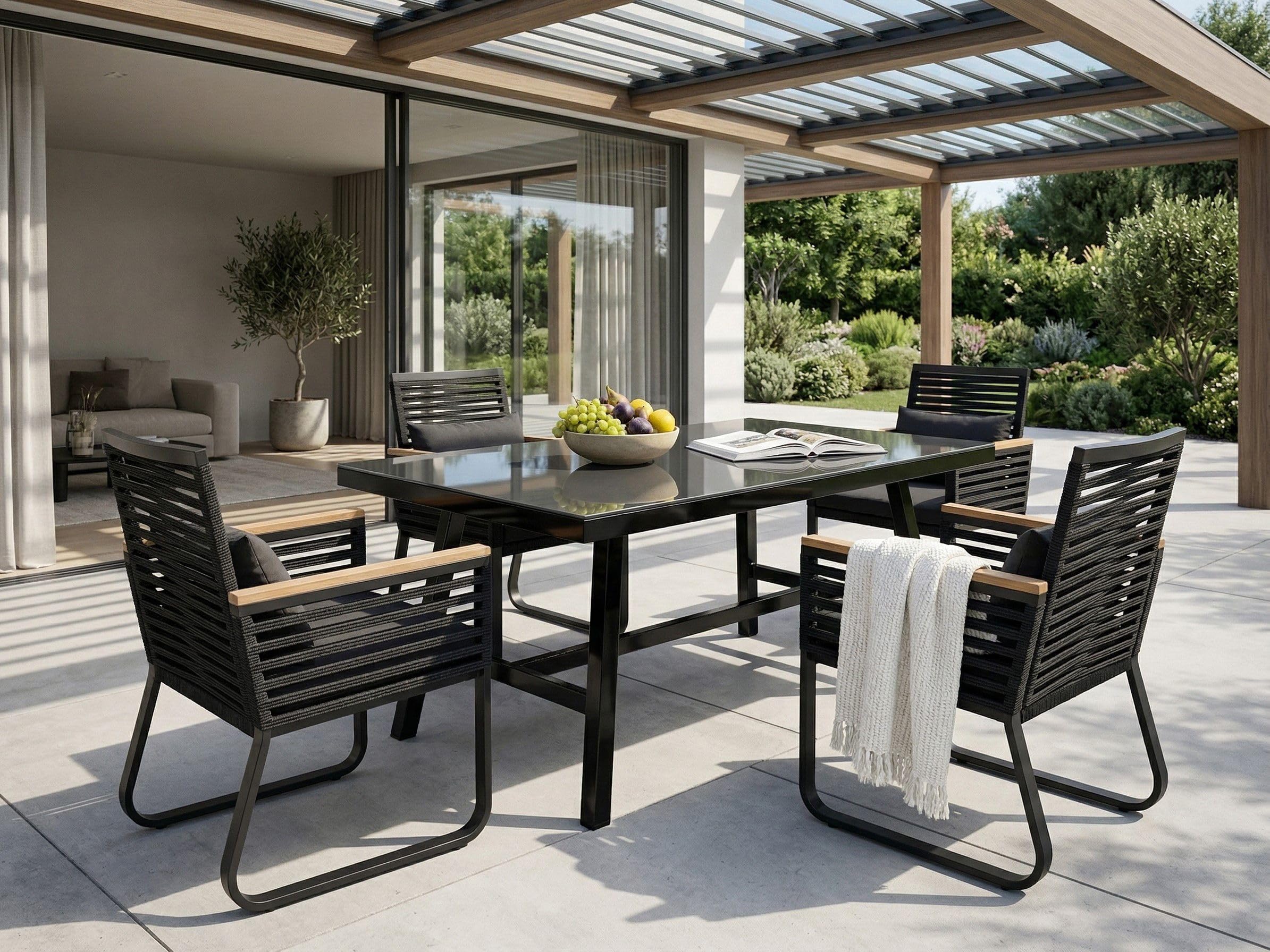 beliani-canetto-gartenm-bel-set-150x90-glas-mit-4-st-hlen-schwarz image 2