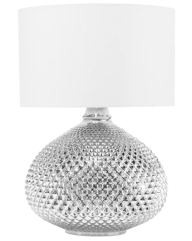 beliani-madon-tischleuchte-glas-silber-creme-45cm image 1