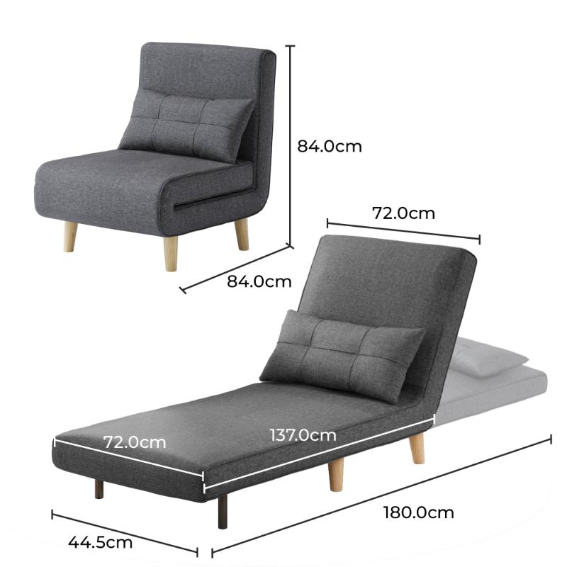 bealife-ar50-klappsofa-leinen-dunkelgrau-schlaffunktion image 3