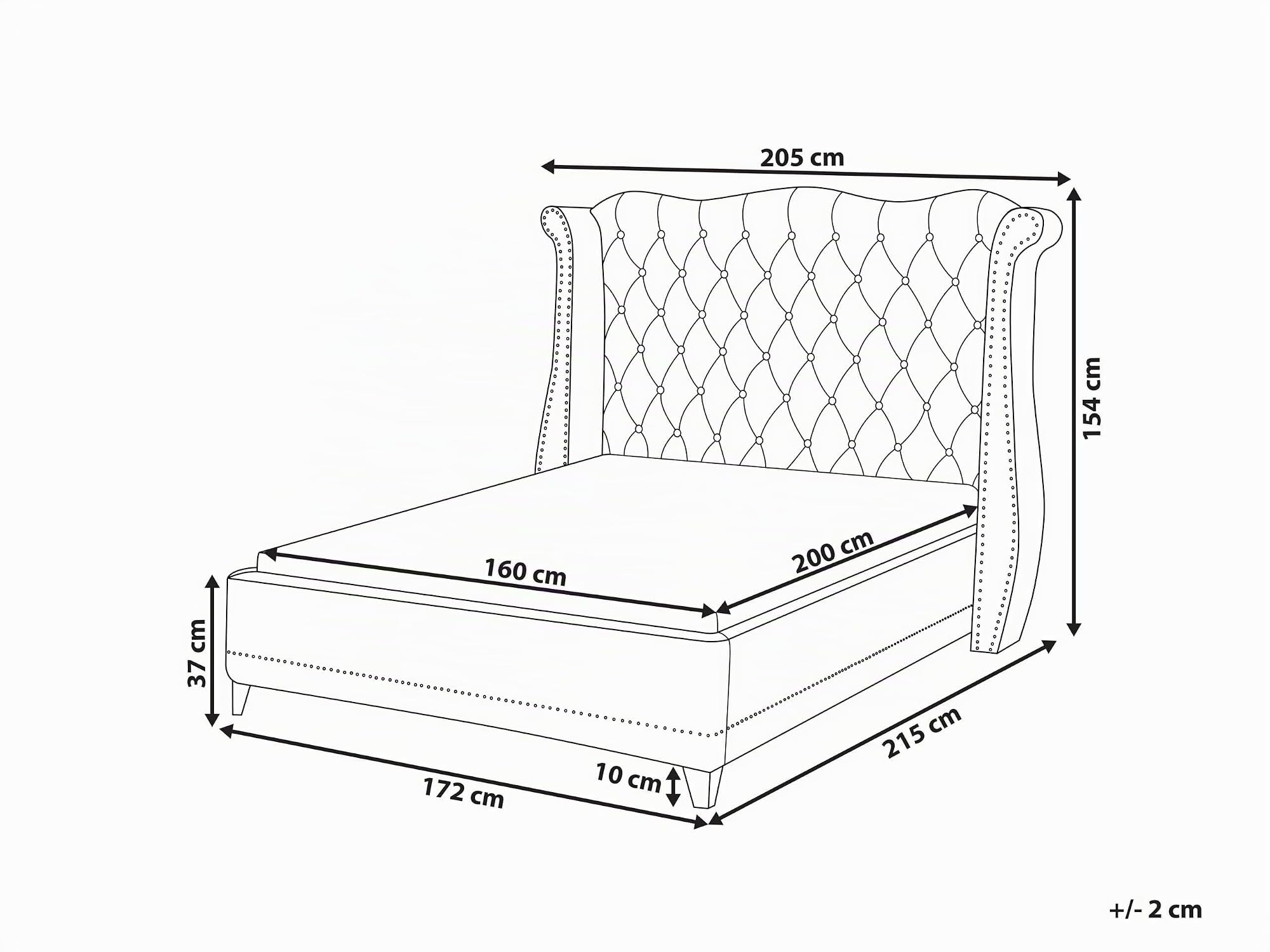 beliani-ayette-bett-samt-160x200-schwarz-chesterfield-kopfteil image 3