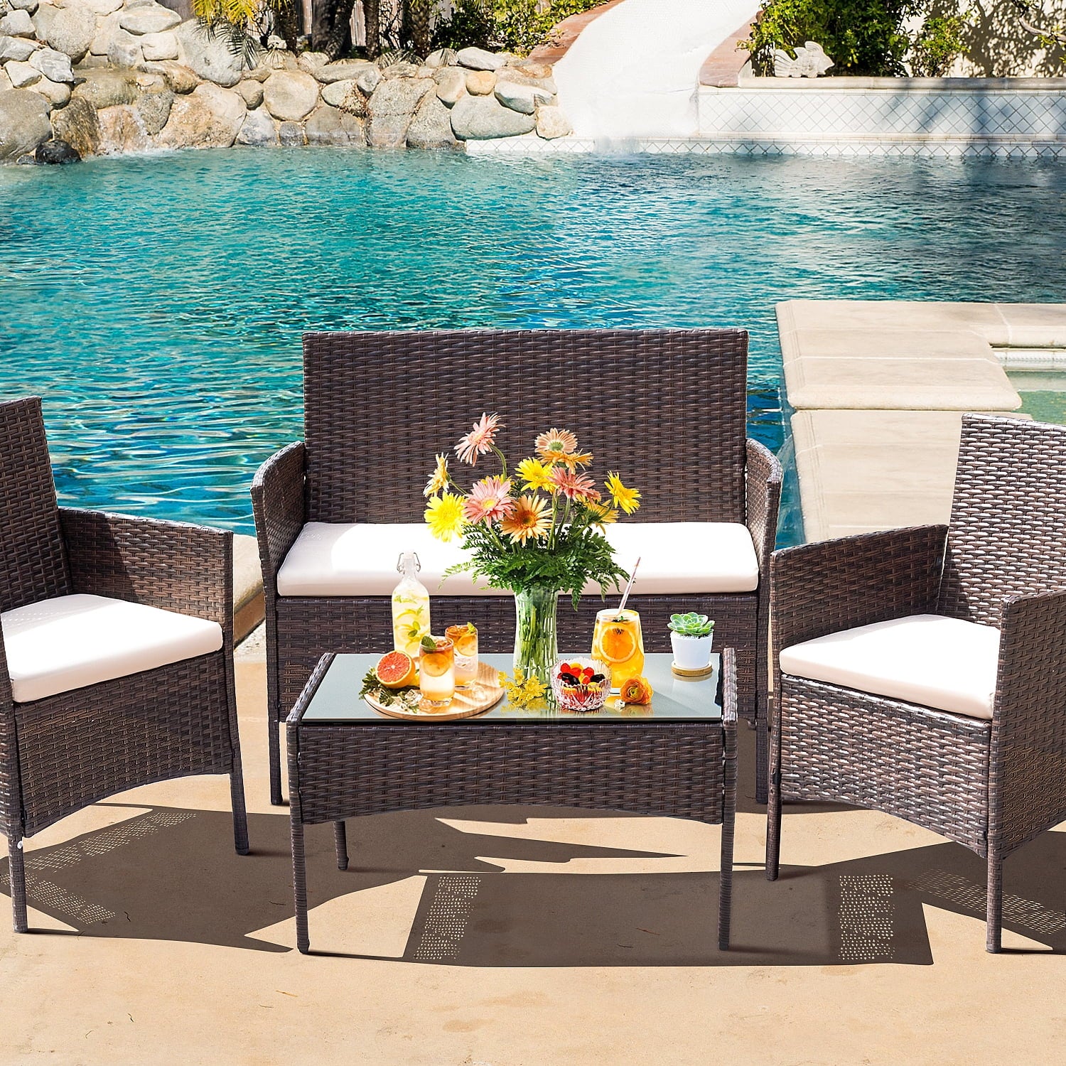 homall-patio-loungem-bel-rattan-set-braun-beige-4-tlg image 7