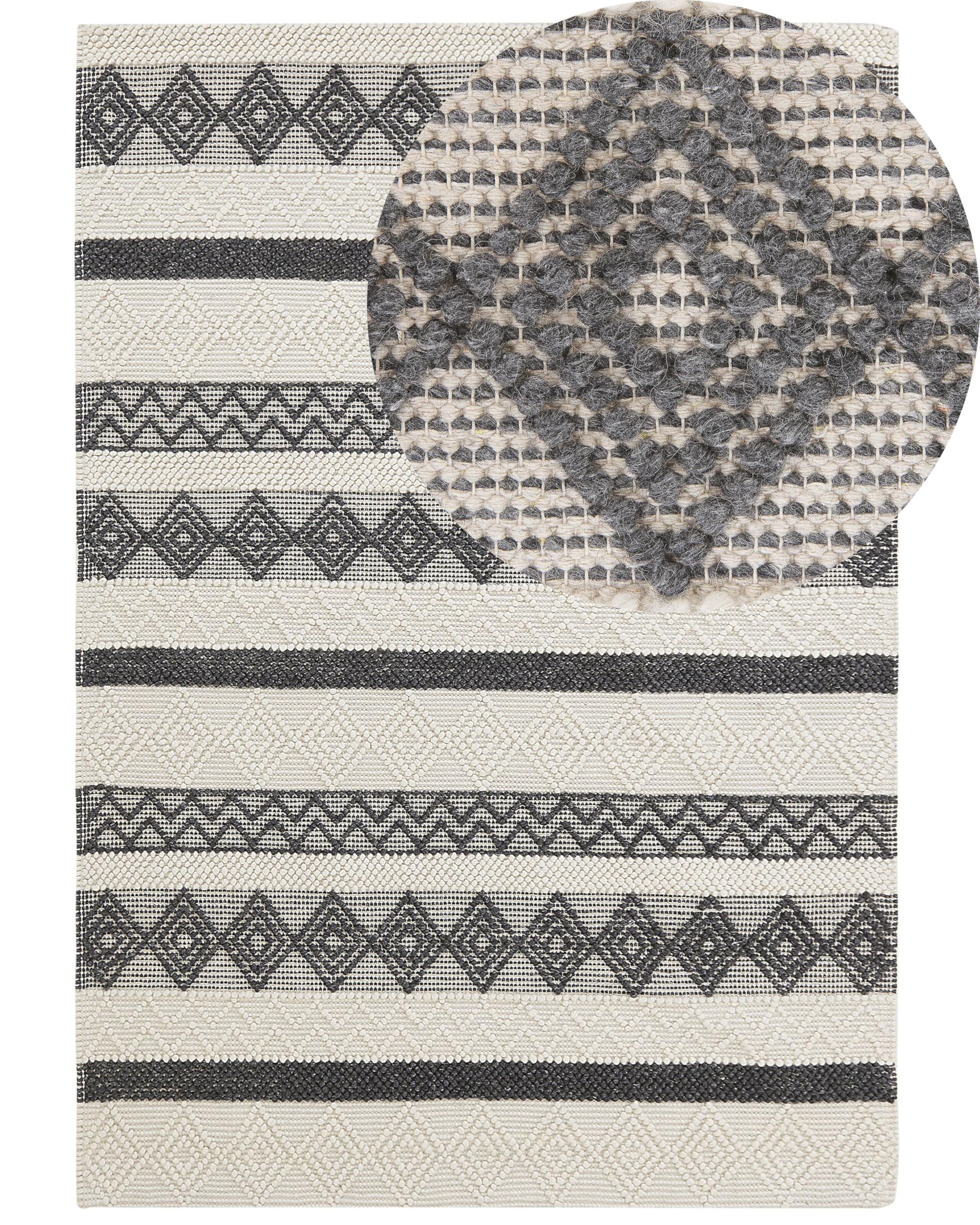beliani-davutlar-teppich-wolle-beige-grau-160-x-230-cm image 1