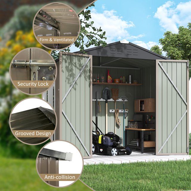 homall-metal-shed-ger-tehaus-metall-braun-6x8 image 3
