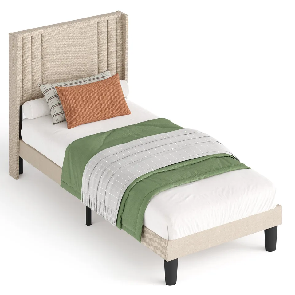 bealife-bf44-einzelbett-polsterbett-beige-208x94-cm image 1