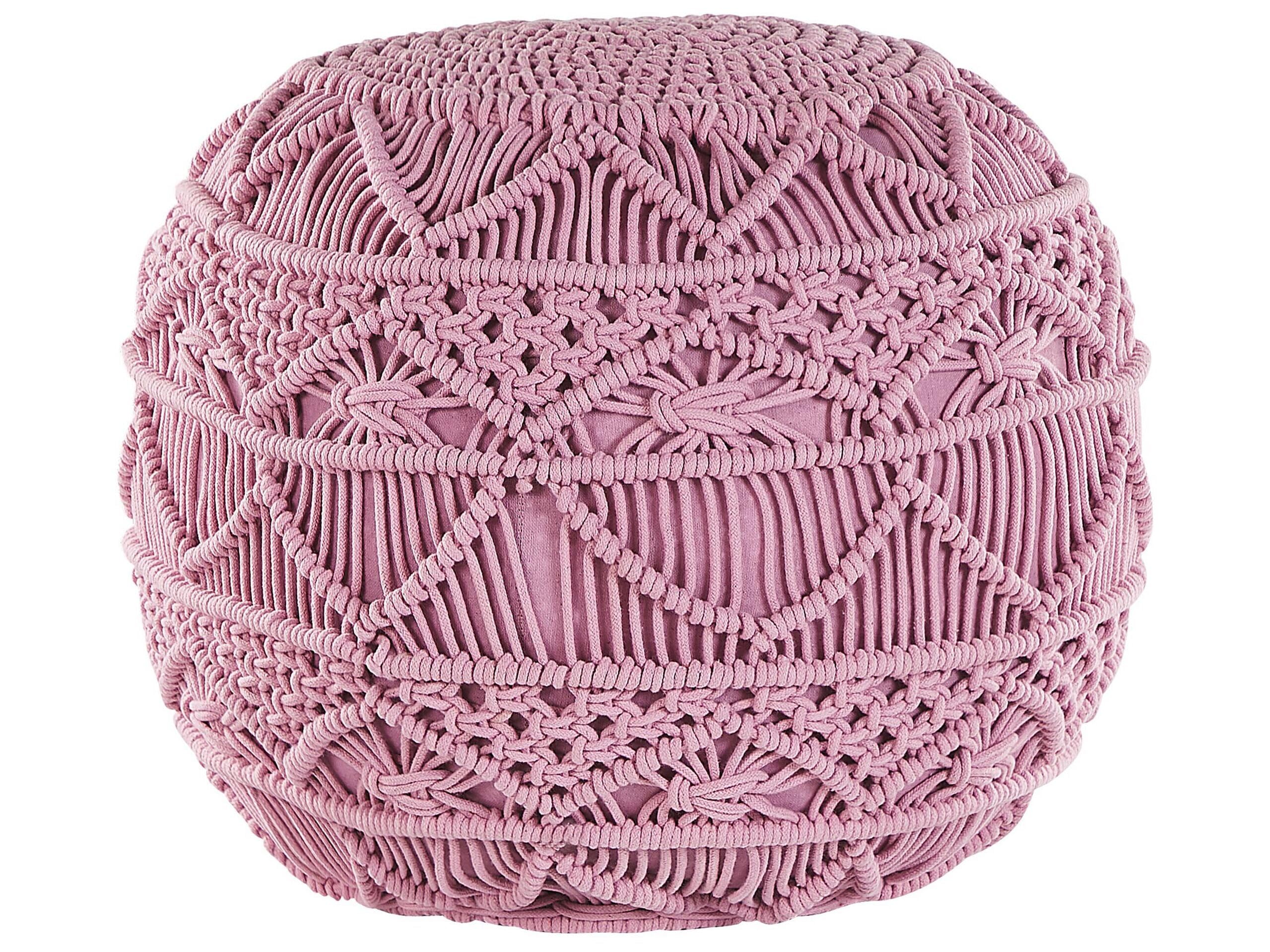 beliani-kayseri-pouf-40x40-cm-rosa-gestrickt-rund image 1