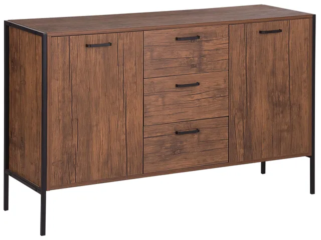 beliani-tifton-sideboard-braun-schwarz-123-cm image 1