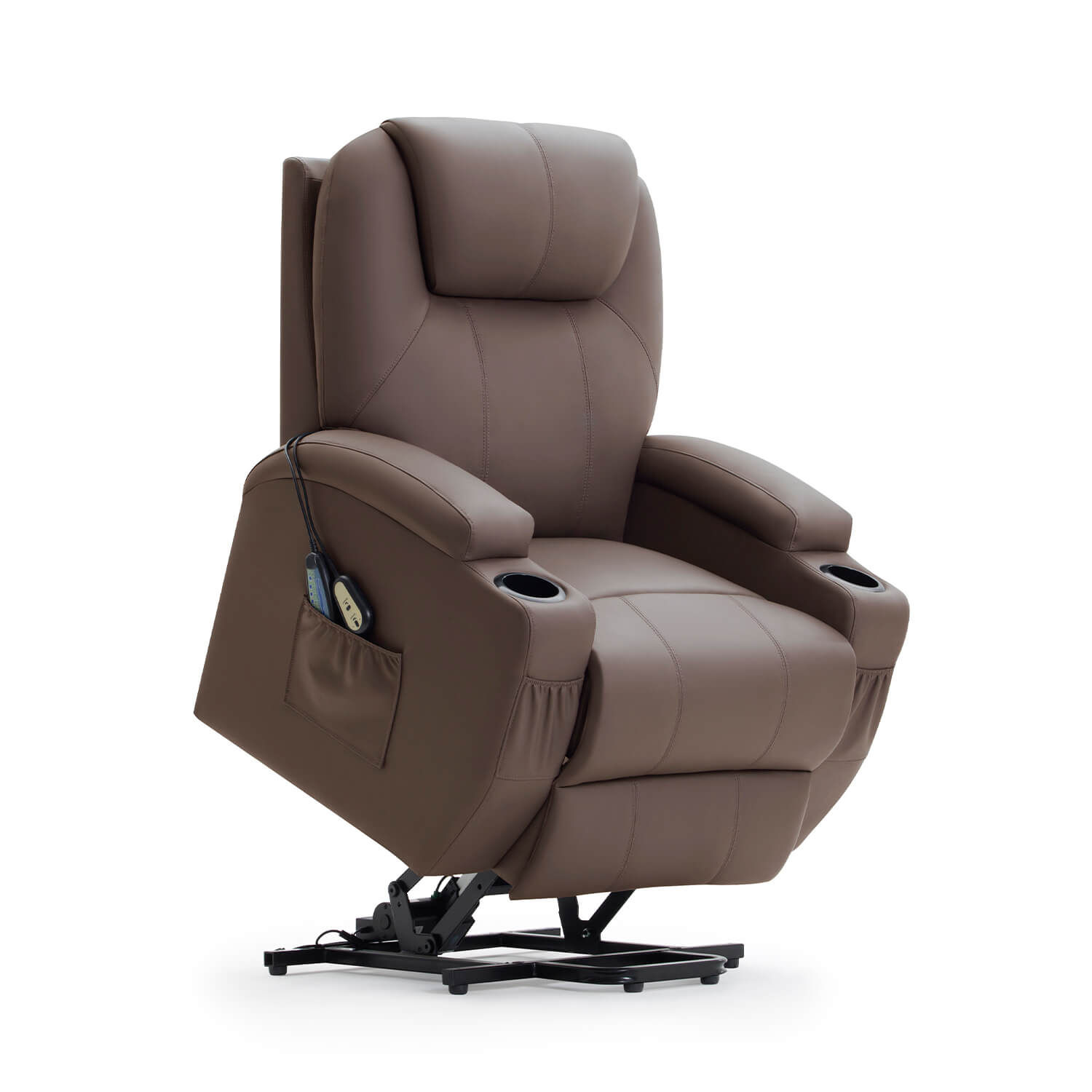 homall-recliner-chair-aufstehsessel-braun-kunstleder-massage image 1