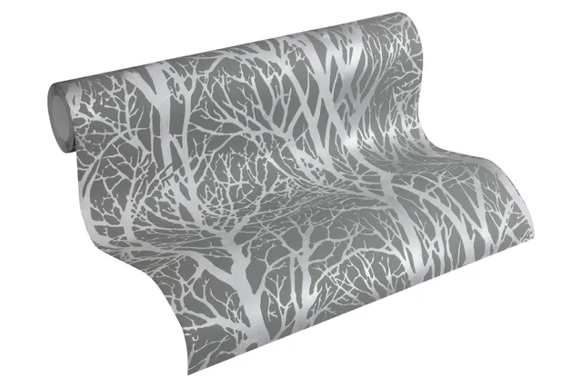 a-s-cr-ation-vliestapete-wald-300943-silber-grau-metallic image 1