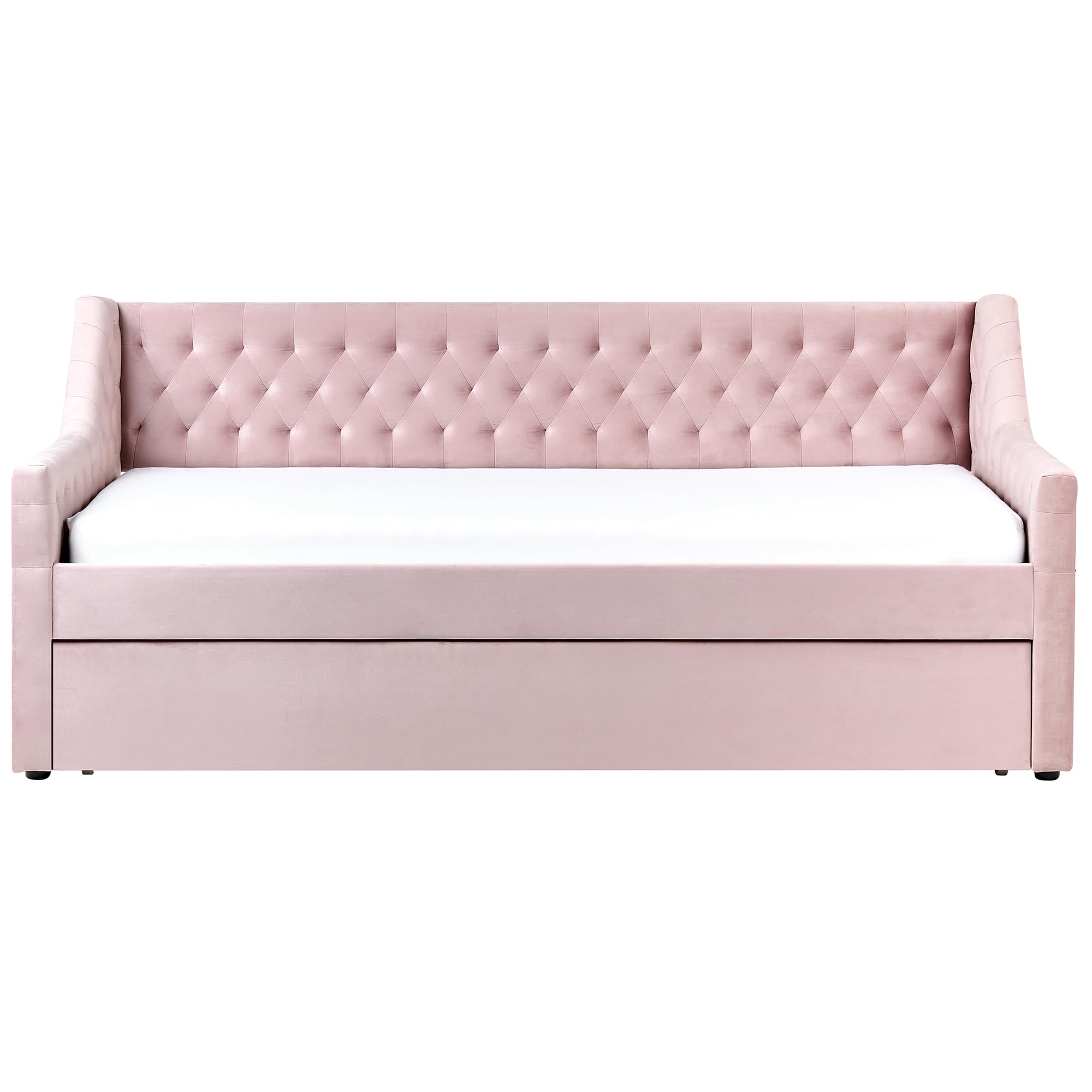 beliani-montargis-tagesbett-90x200-rosa-samt-ausziehbett-lattenrost image 6