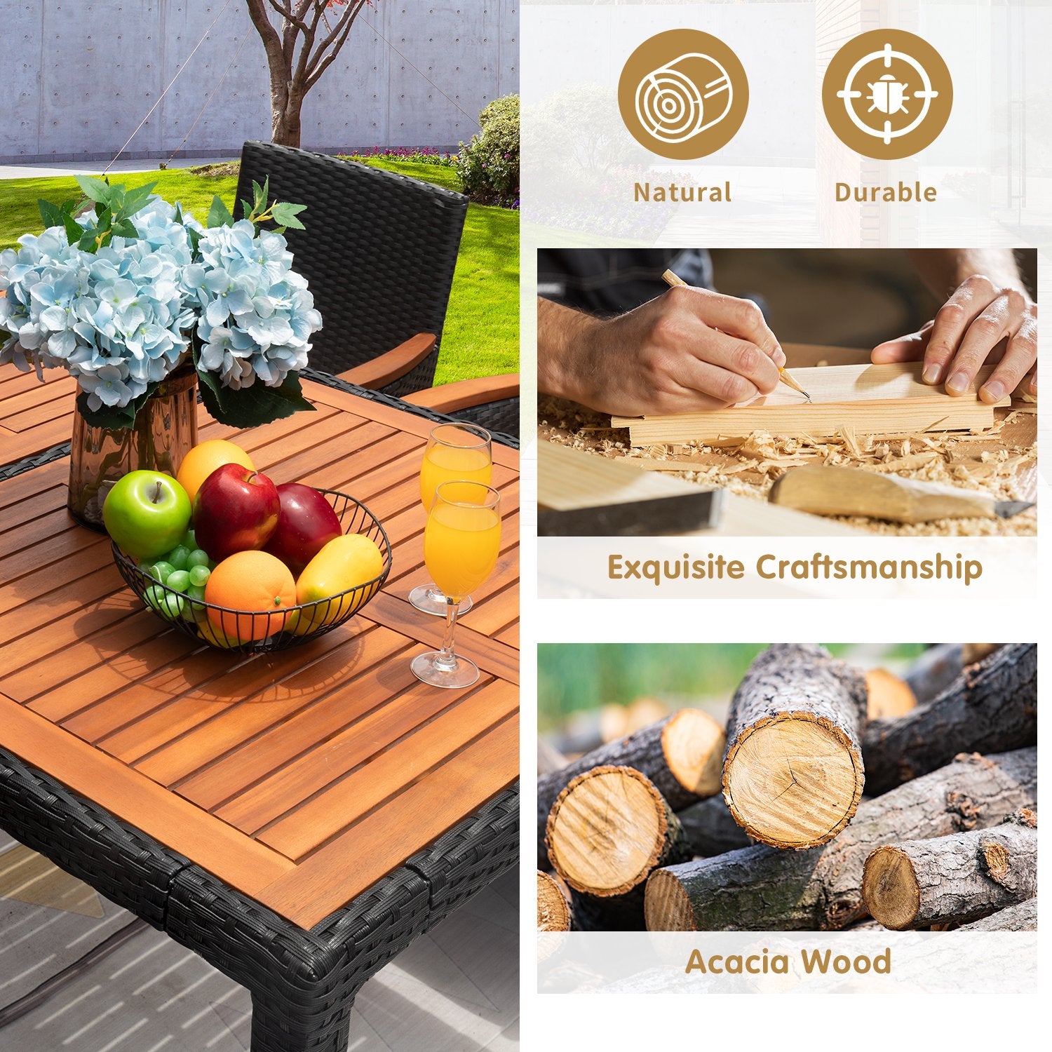 homall-patio-furniture-set-7-teilig-akazie-rattan-braun-beige image 4