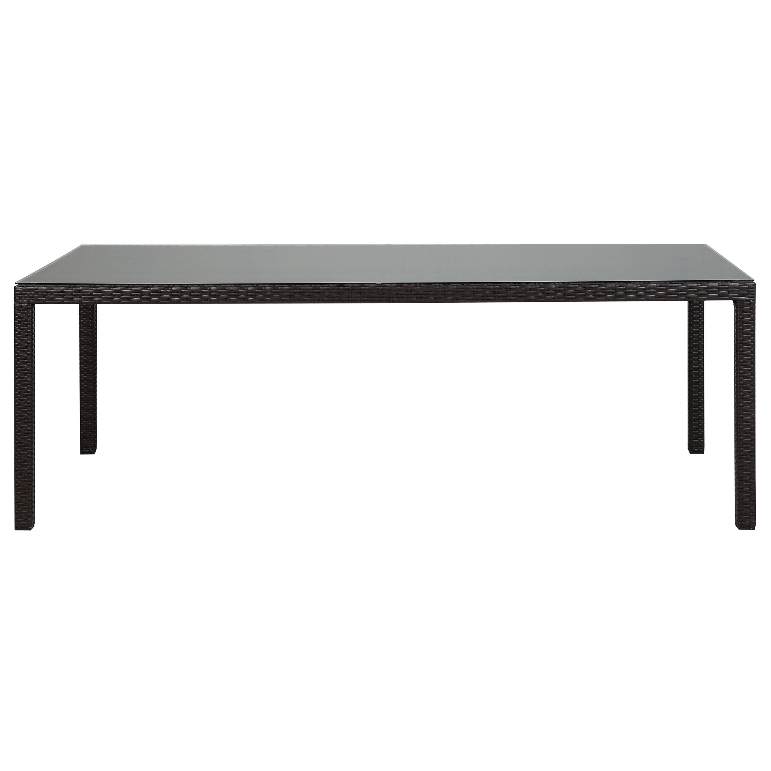 beliani-italy-gartentisch-220-cm-dunkelbraun-rattan image 4