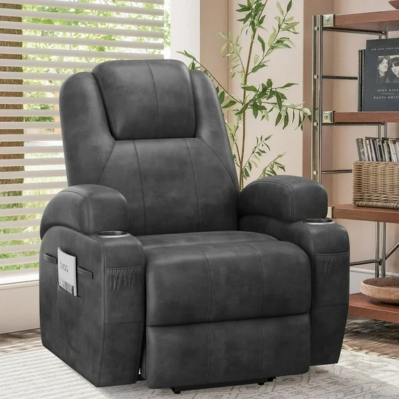 homall-recliner-chair-fernsehsessel-grau-massage-aufstehhilfe image 4