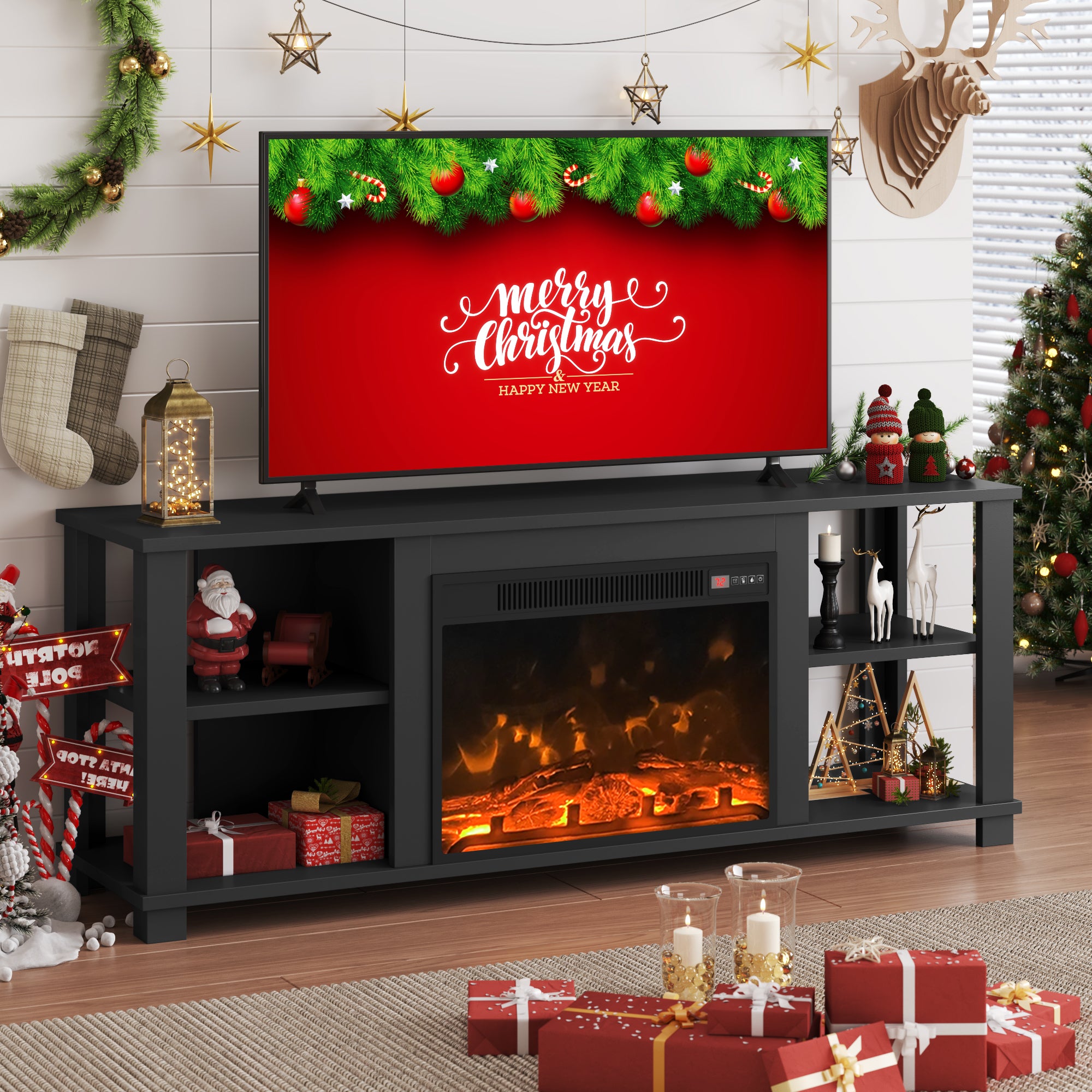 homall-tv-stand-mit-elektrokamin-schwarz-f-r-65-zoll image 4