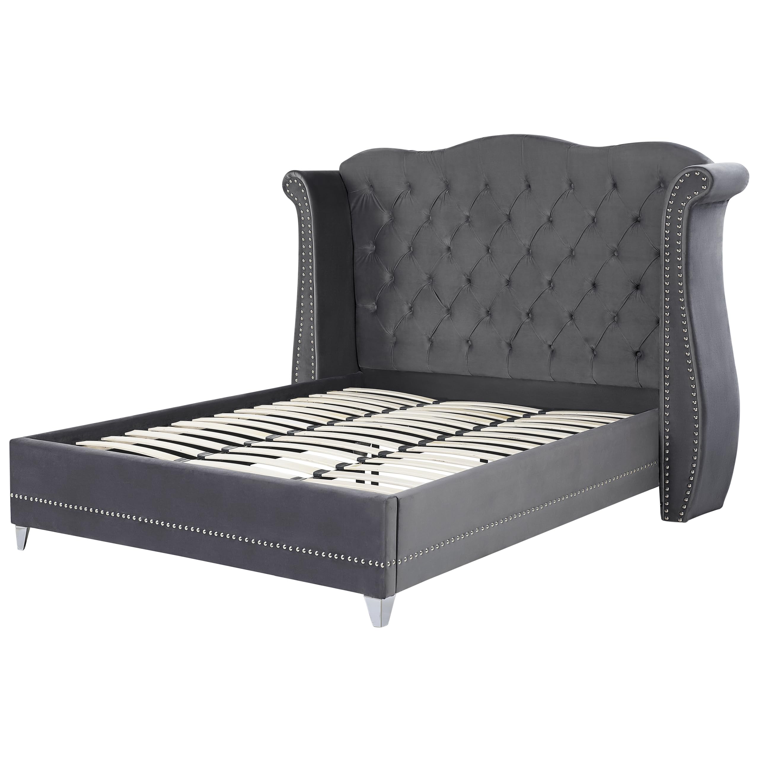 beliani-ayette-bett-180x200-grau-samt-chesterfield image 5