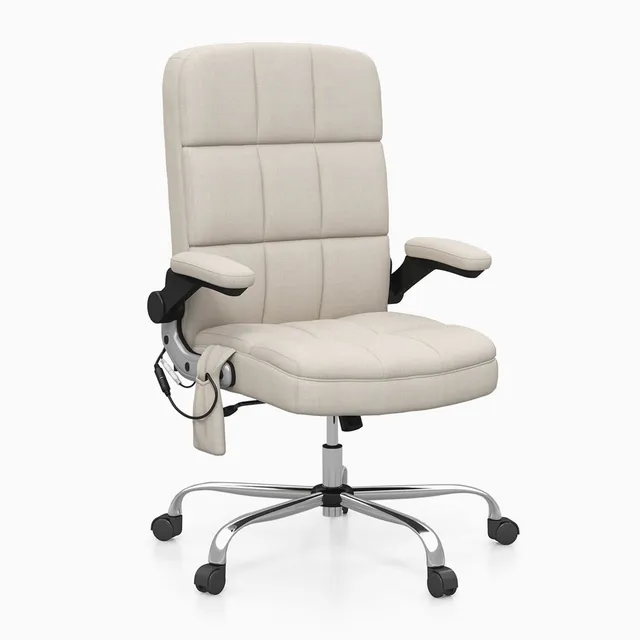 homall-office-b-rostuhl-stoff-mit-massagefunktion-grau image 1