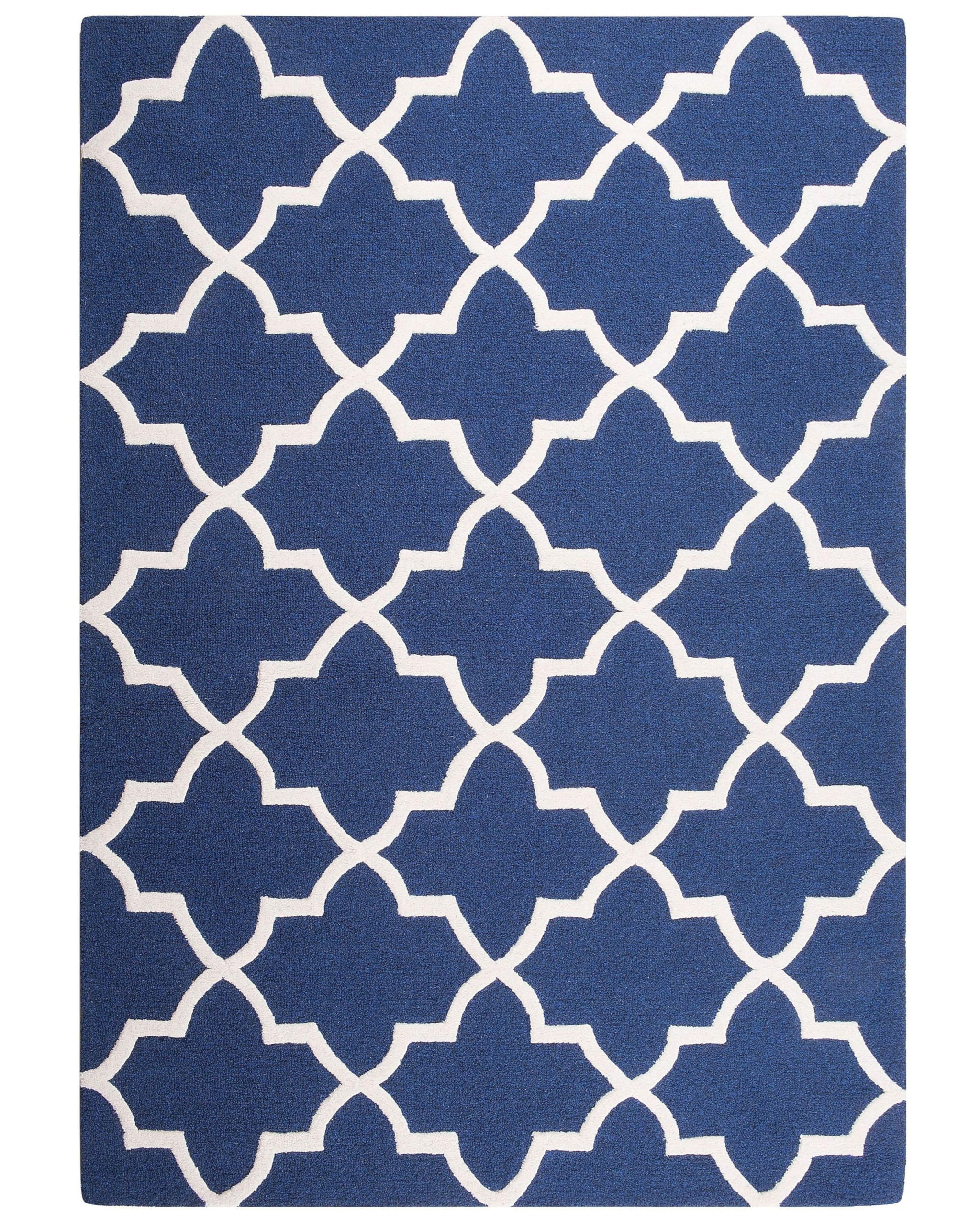 beliani-silvan-teppich-blau-beige-160x230-wolle-muster image 1