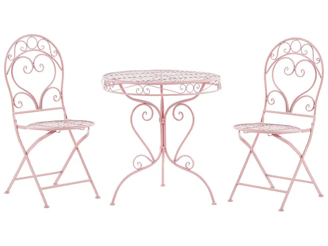 beliani-albinia-balkonset-rosa-3-teilig-bistro-70-cm image 1