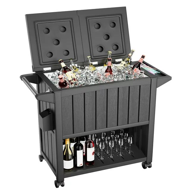 homall-patio-furniture-cooler-cart-k-hlbox-80qt-schwarz image 1