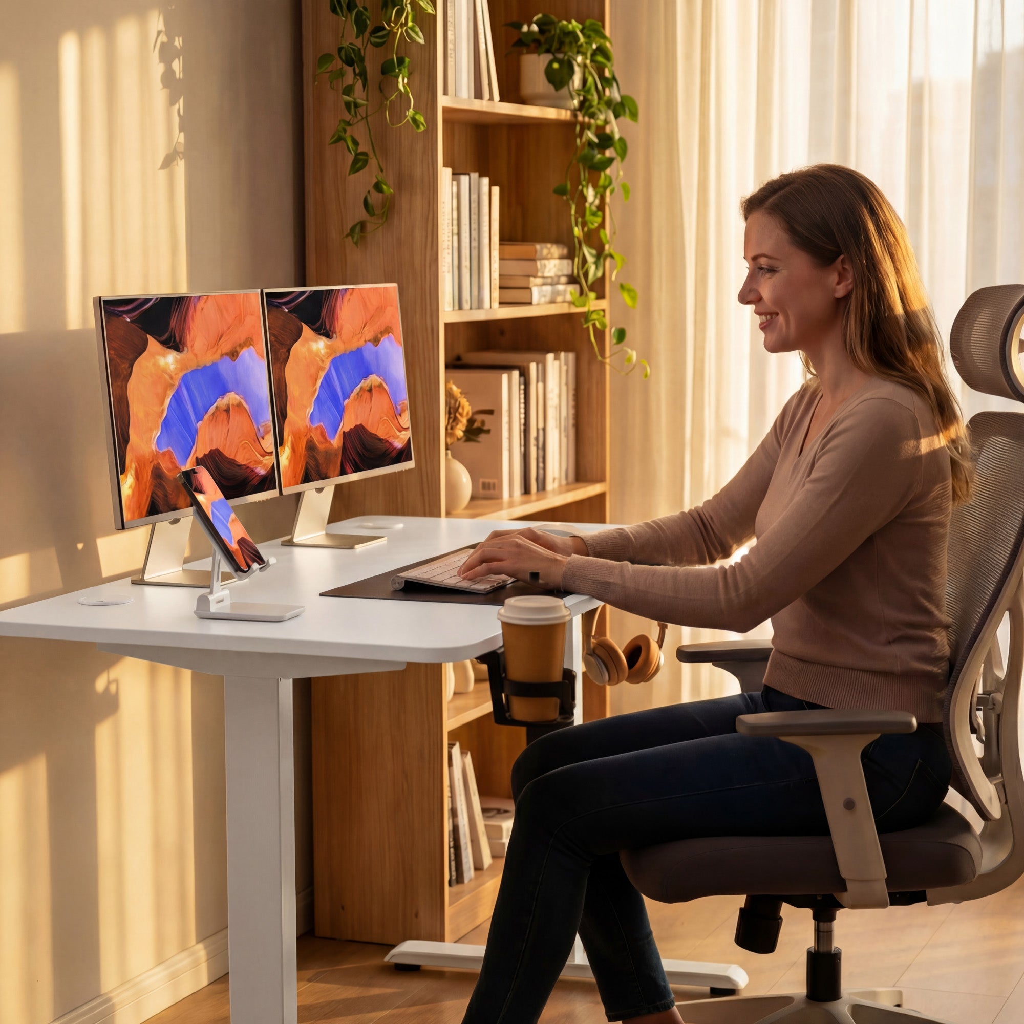 homall-standing-desk-schreibtisch-100cm-schwarz-h-henverstellbar image 3