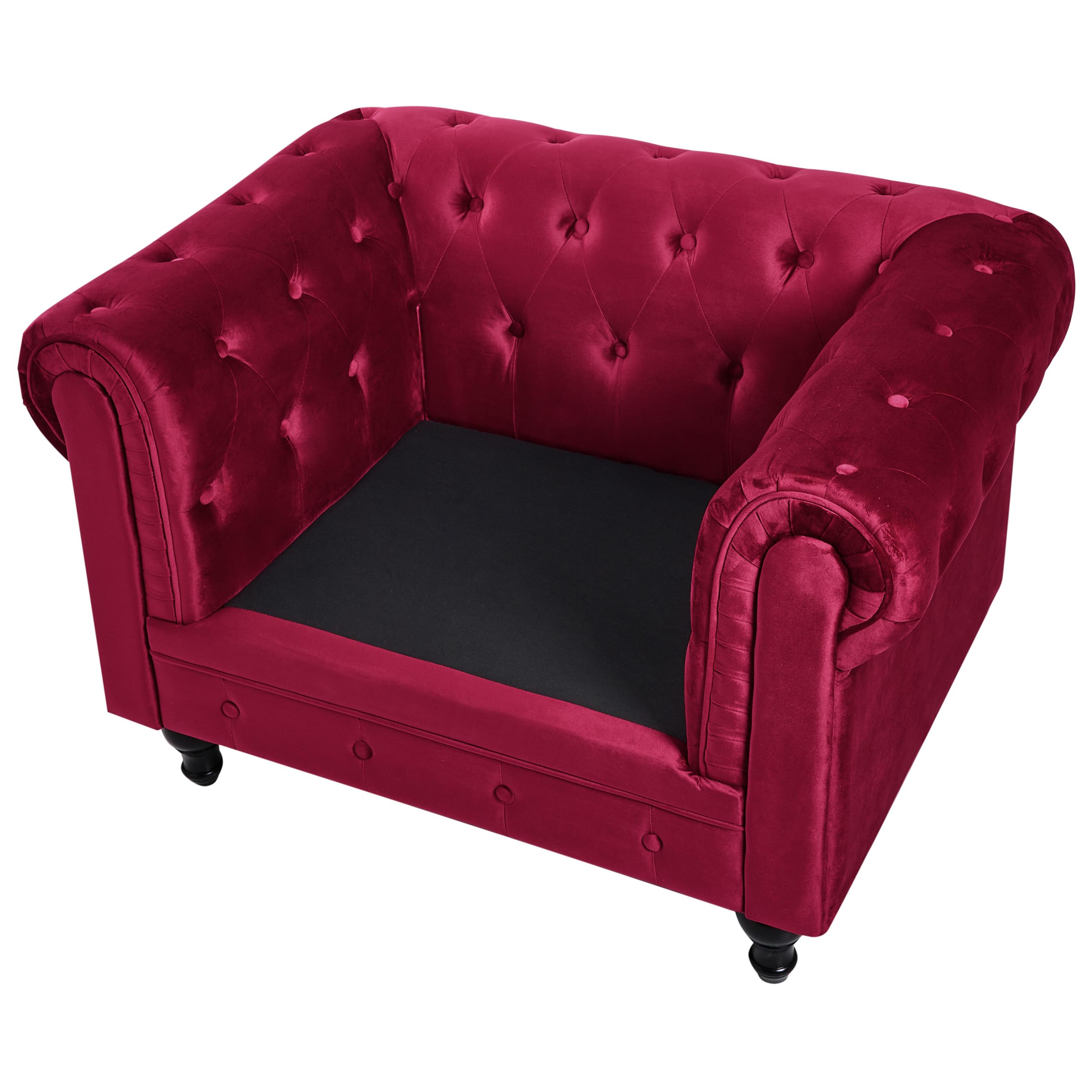 beliani-chesterfield-sessel-samt-dunkelrot-englischer-stil image 6