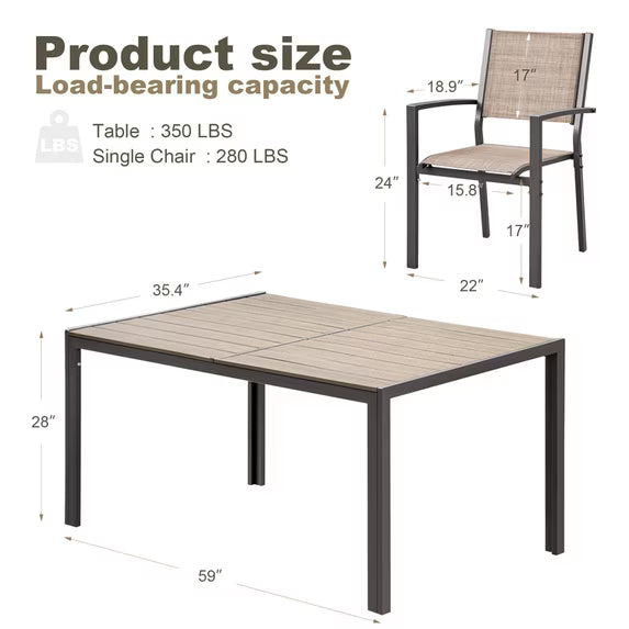homall-patio-furniture-essgruppe-7-teilig-braun-textilene image 3