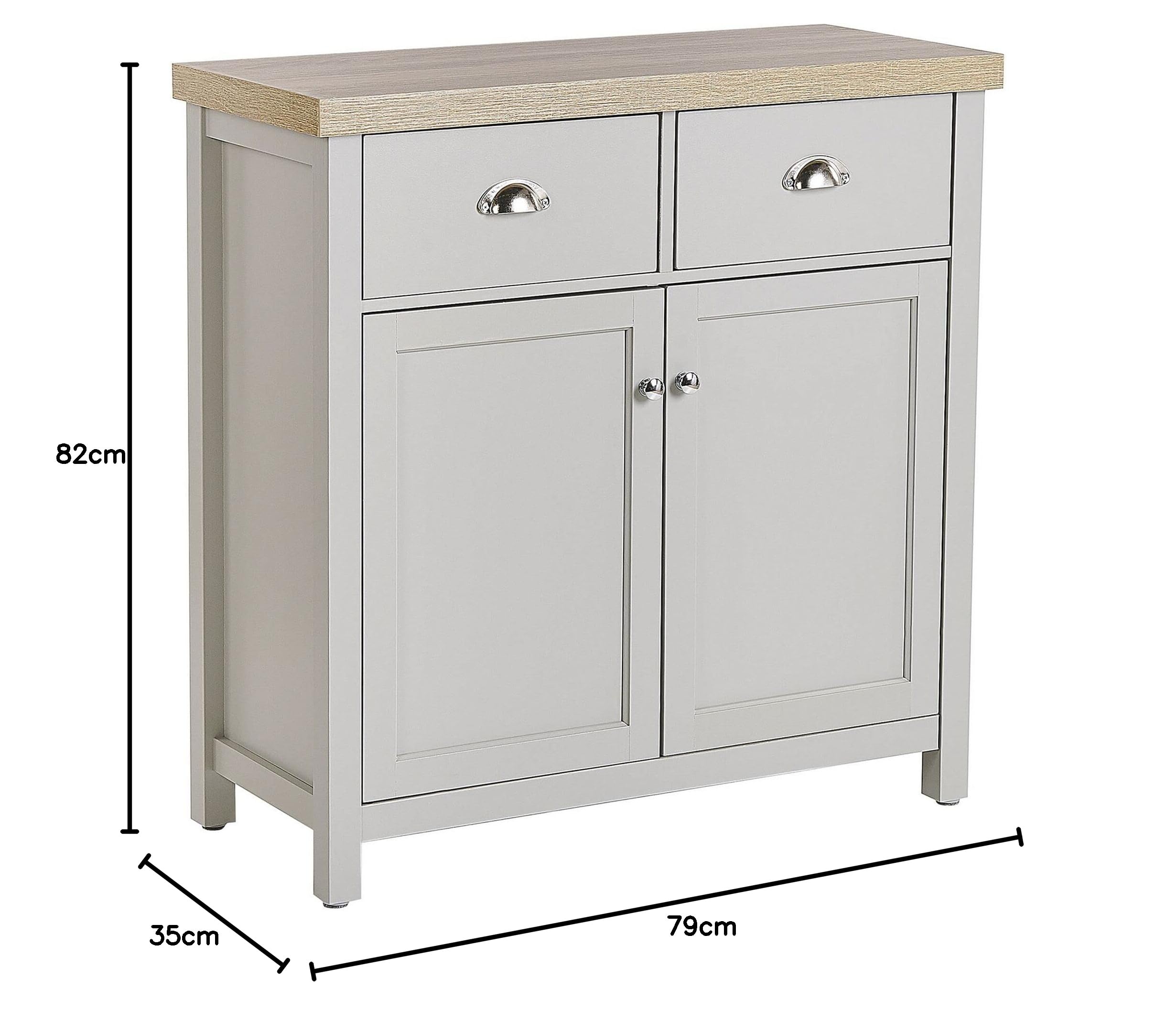 beliani-clio-sideboard-grau-kommode-2-schubladen-holz image 3