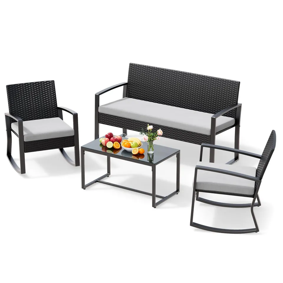 bealife-wr310-gartenm-bel-set-4tlg-schwarz-rattan image 1
