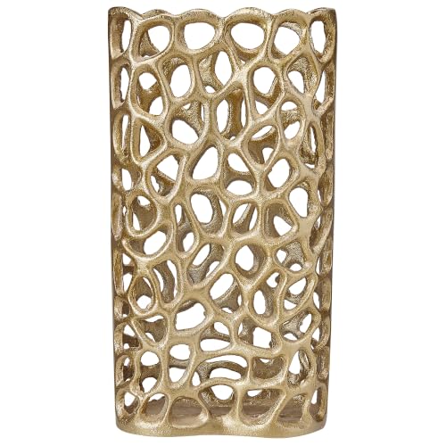 beliani-sanchi-dekovase-aluminium-gold-33-cm-lochmuster image 7