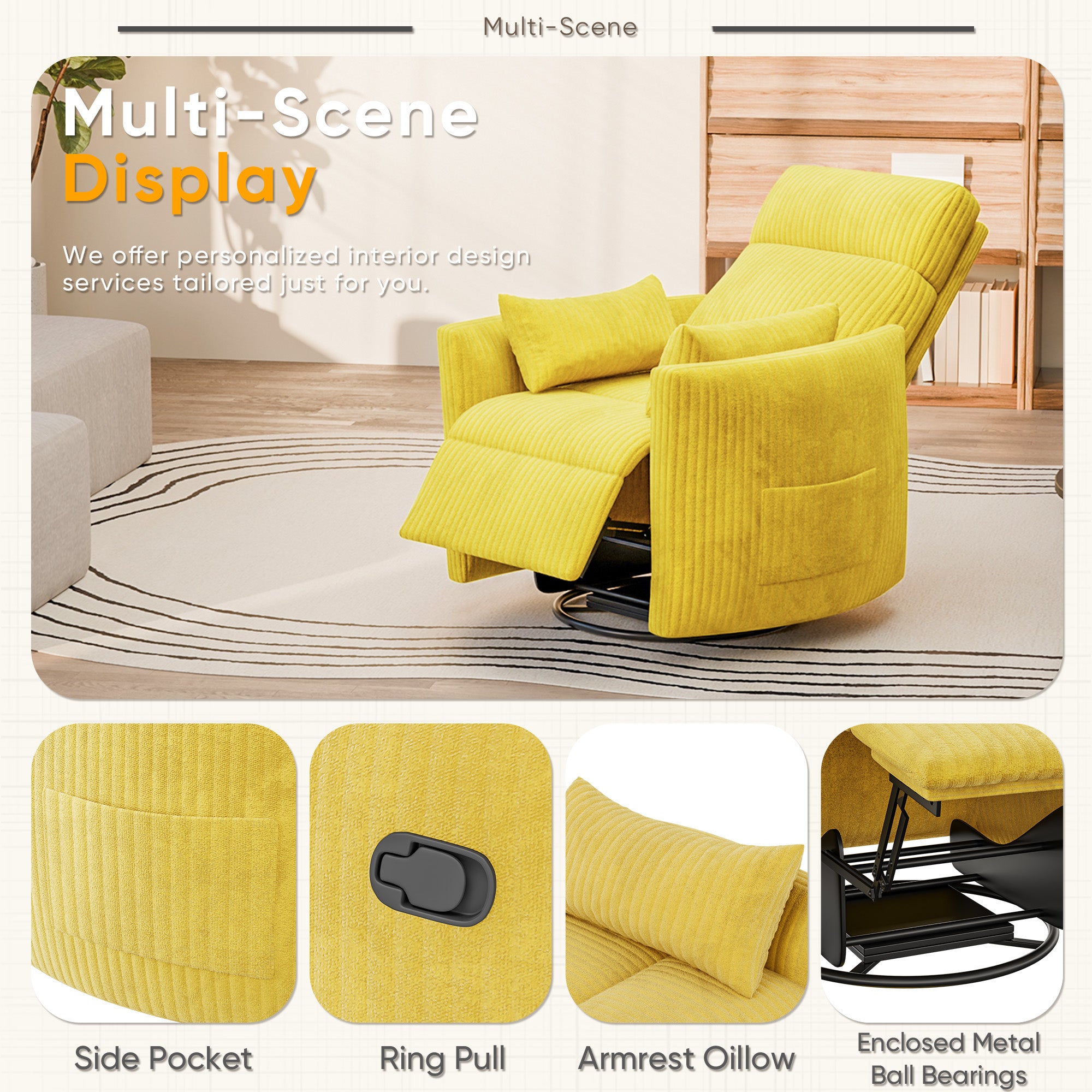 homall-recliner-chair-schaukelsessel-dunkelgrau-massage-stillstuhl image 8