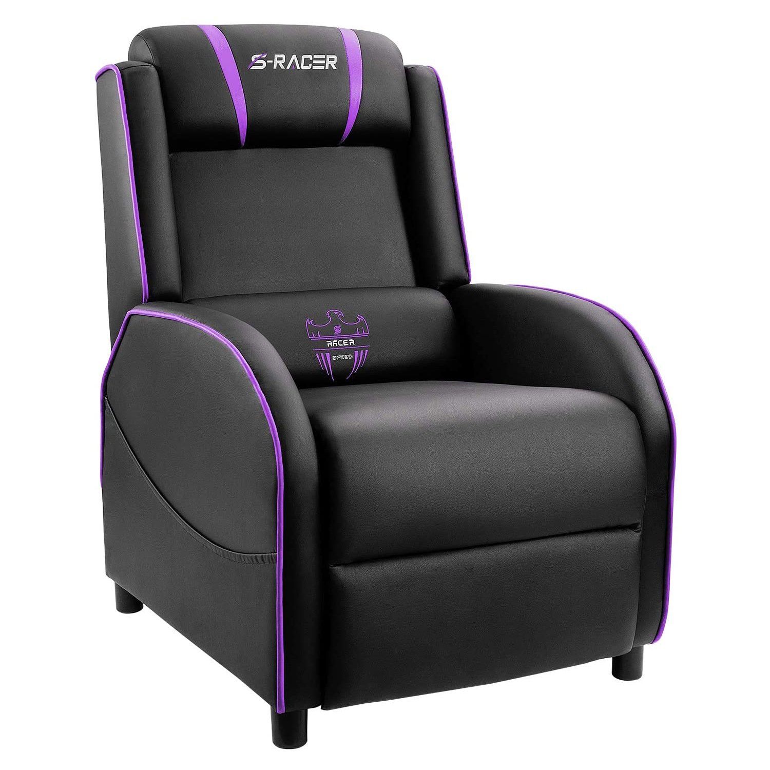 homall-gaming-recliner-gaming-sessel-blau-aus-kunstleder image 1
