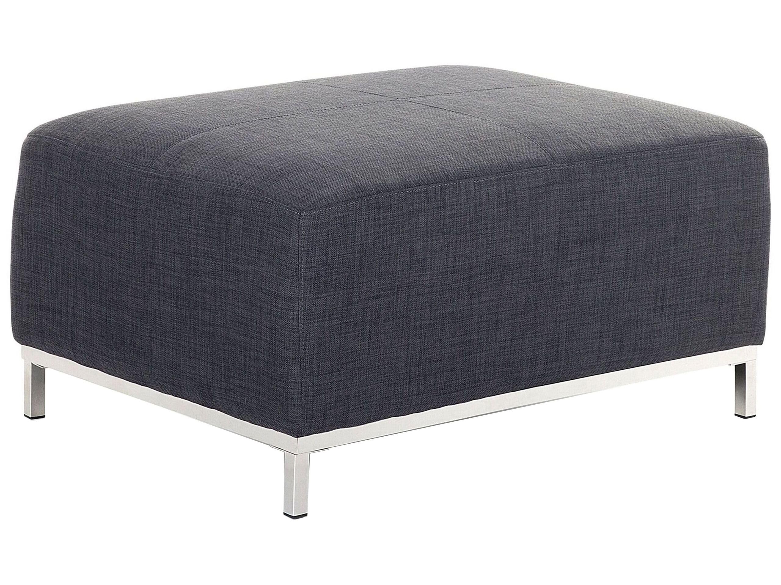 beliani-ottoman-sitzhocker-dunkelgrau-95x71-stoff-edelstahl image 1