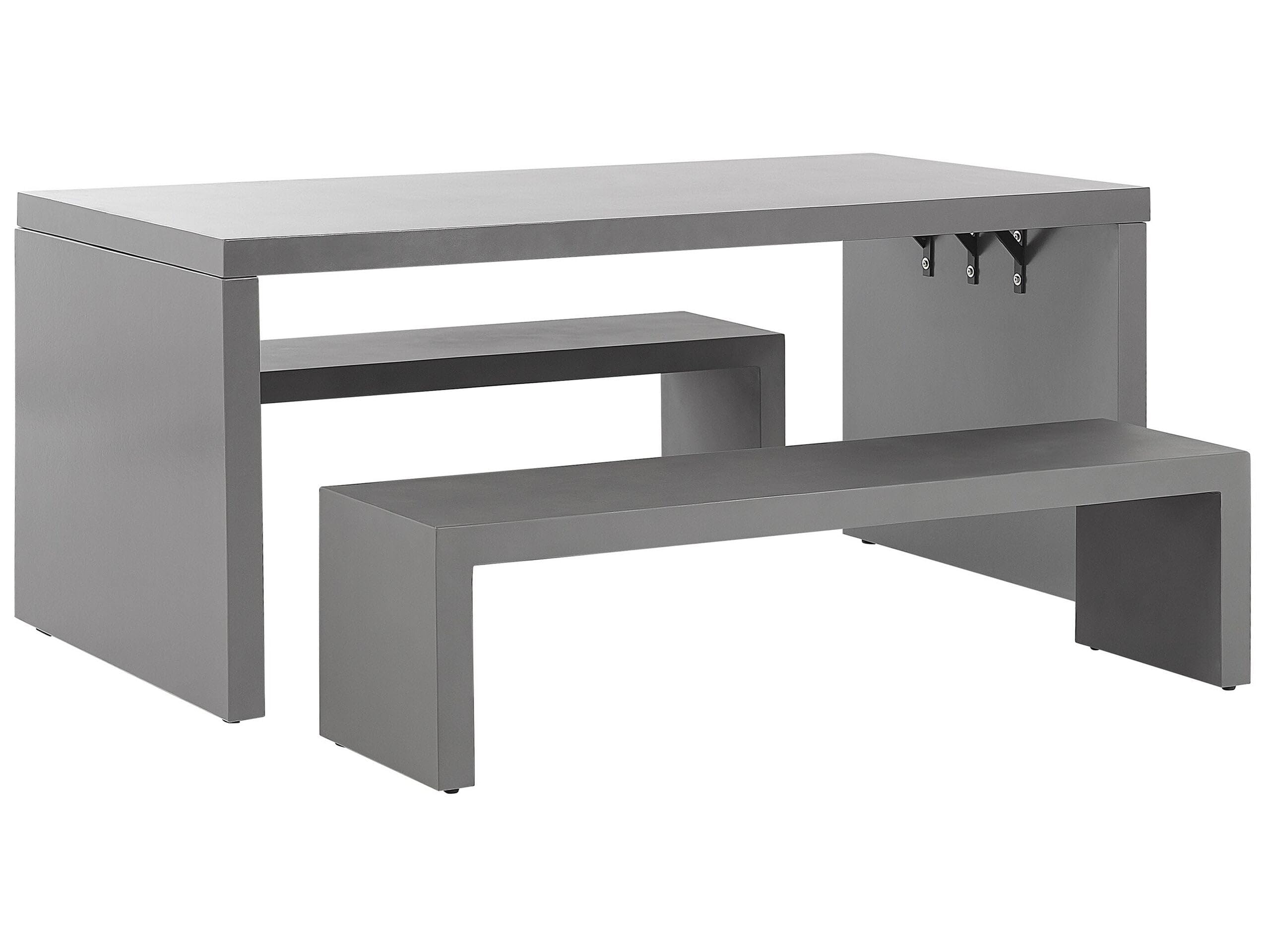 beliani-taranto-esszimmerset-beton-grau-u-form-4-personen image 1