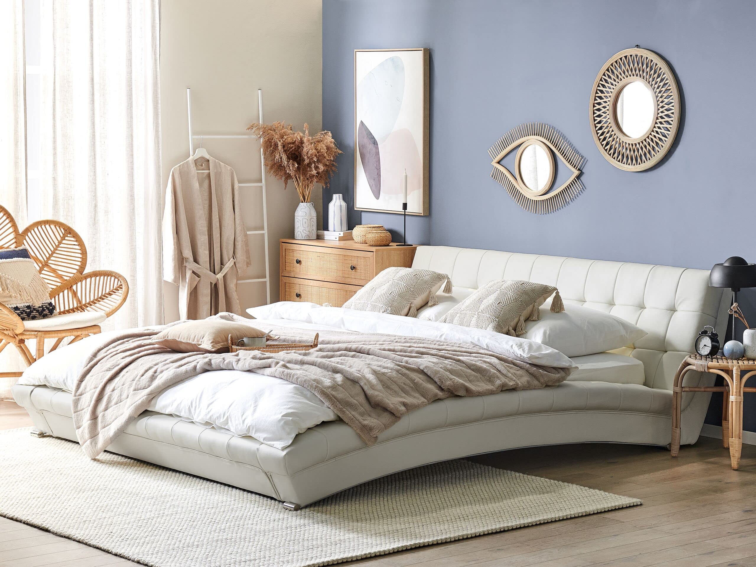 beliani-lille-lederbett-180x200-cm-wei-mit-lattenrost image 2